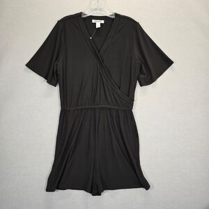 White House Black Market  Black Kimono Romper Size 8 NEW NO TAGS